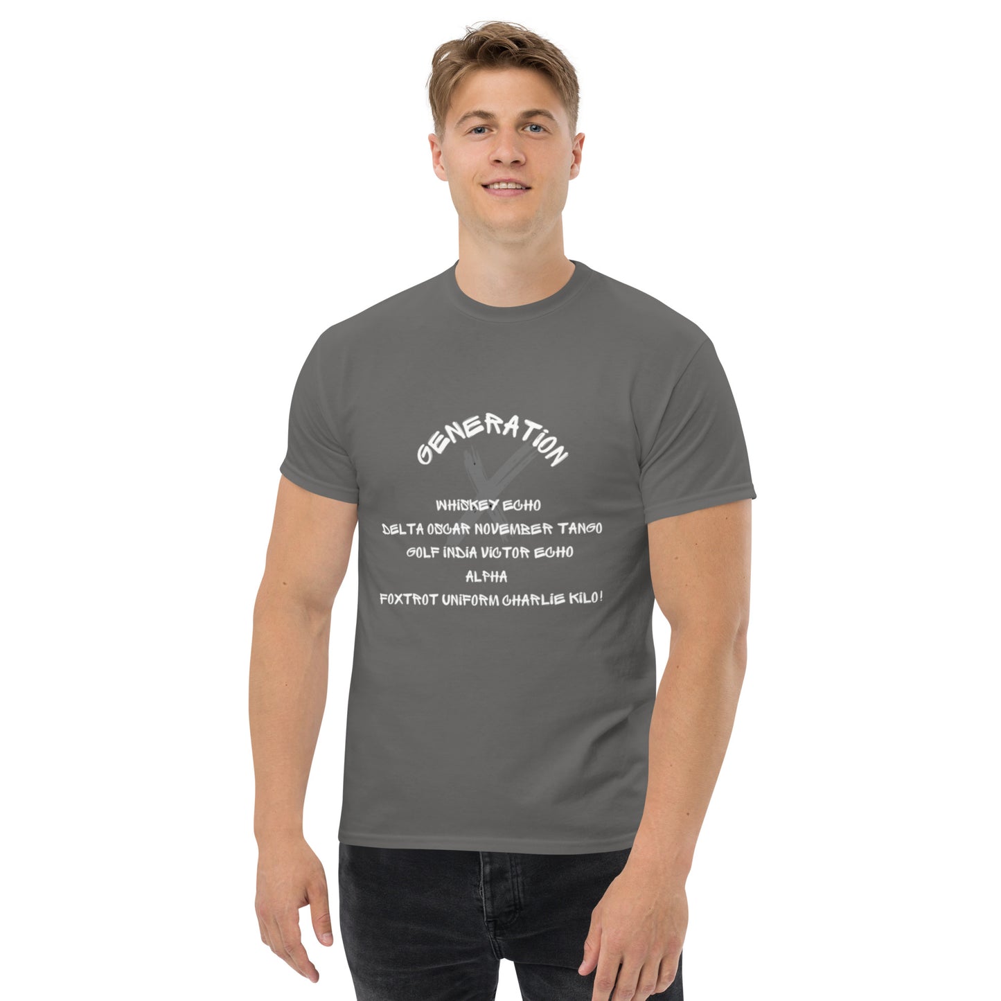 Whiskey Echo White Lettering T Shirt
